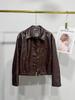 Giacca da Motociclista Corta in Vera Pelle da Donna Petite Autunno/Inverno - Strato Superiore Pelle di Pecora