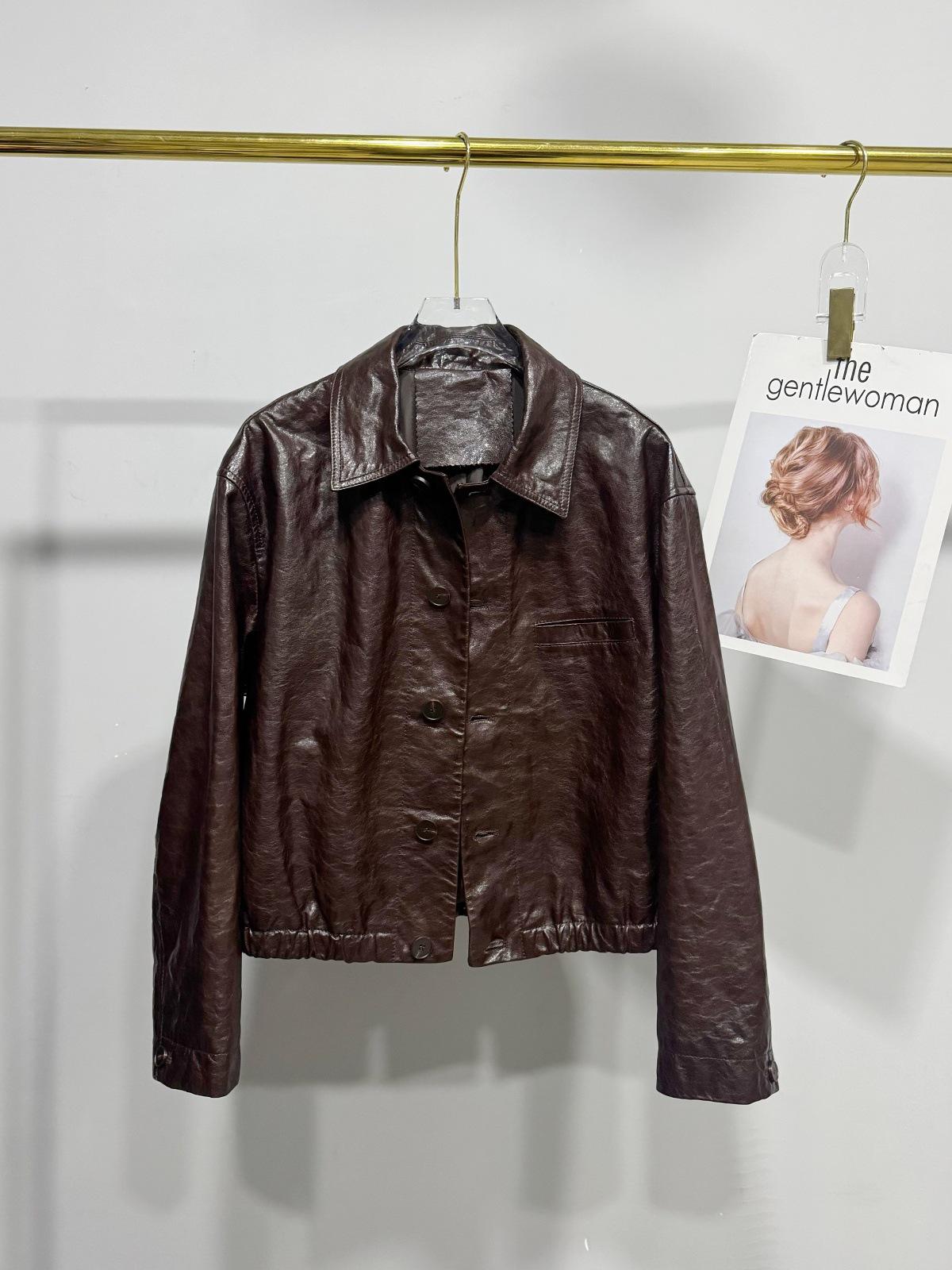 Autumn/Winter Petite Women s Short Genuine Leather Motorcycle Jacket - Top Layer Sheepskin M