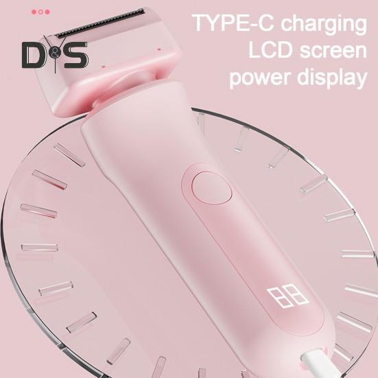 Aparat de ras electric pentru femei cu capete duble, reincarcabil prin USB, rezistent la apa, portabil, fata corpului, zona de bikini, epilarea bratului piciorului, aparat de tuns