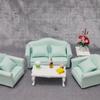 Living Room Sofa Set 1/12 Scale Wooden Base Cloth Covered Mini Furniture for Doll House Accessories and Collectibles