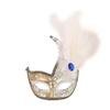 Venice Feather Half Face Mask Princess Style Party Makeup Ball Performance Prop