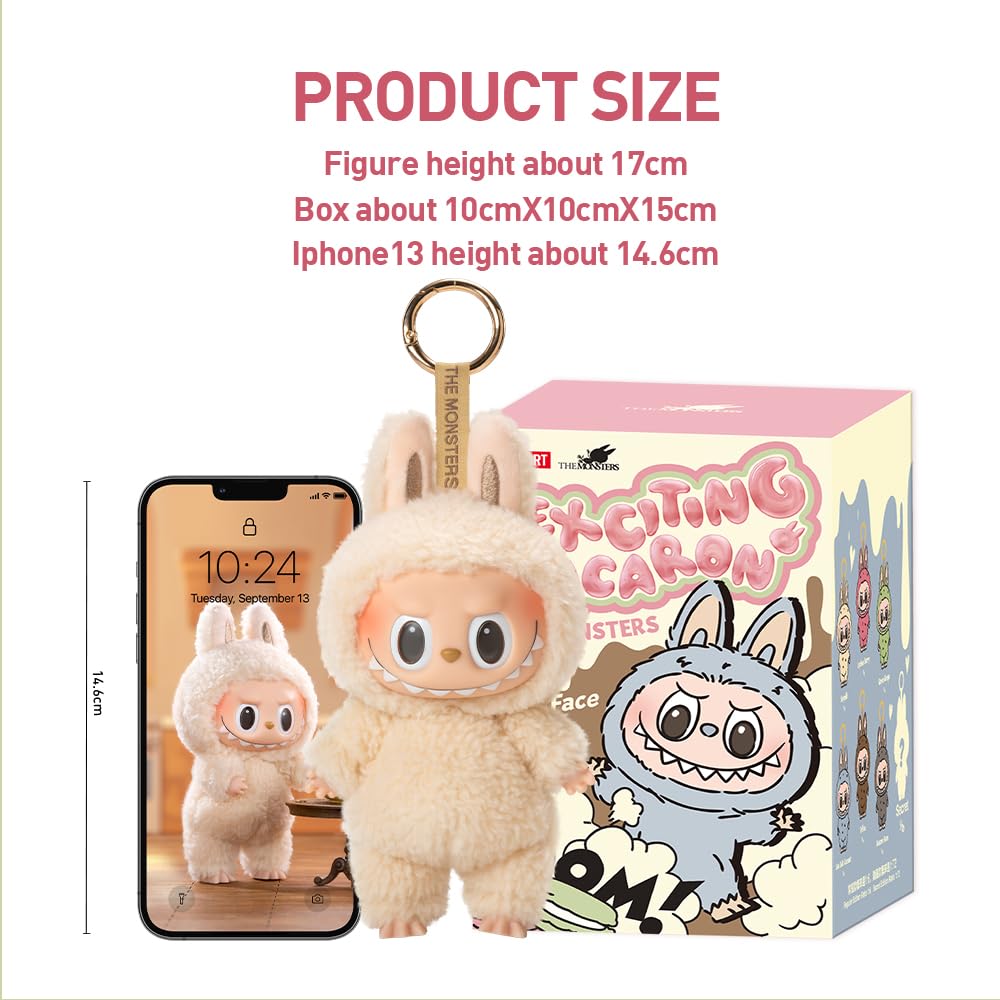 POP MART THE MONSTERS Exciting Macaron Plush Series [1 Piece] Pop Mart Gachapon Blind Box Figure Plastic Model Premium Toy PVC Soft Vinyl Original