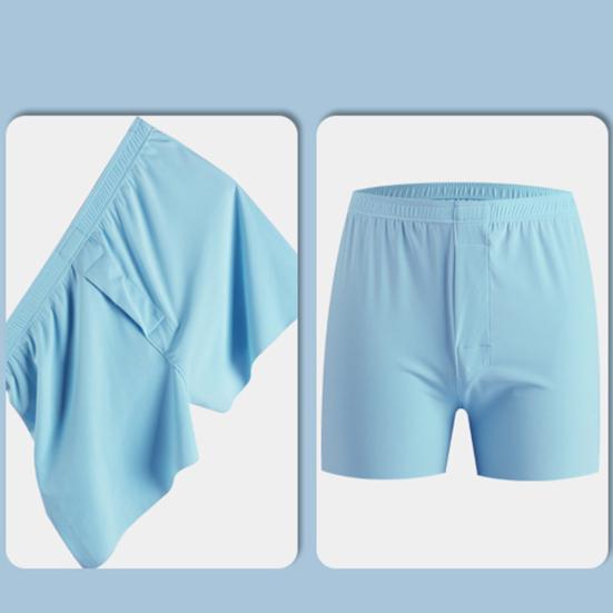 Yousheng Męska Bielizna Bokserki Elastyczny Design z Wysokim Stanem Oddychające Gładkie Szorty Majtki Jednolity Kolor Luźny Krój Majtki