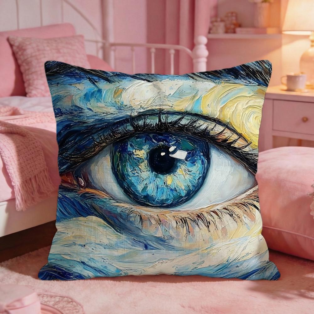 ArtCreative Art EyesS Cushion Cover Premium Comfort Reversible Pillow Cove Two in One Design for Any Room Car Interior