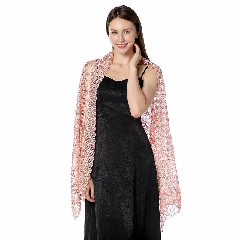 Luxury Sequin Embroidery Shawl with Fringe - Perfect for Brides, Bridesmaids, Weddings, and Evening Gowns