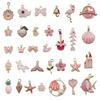Mixed Color Cartoon Enamel Alloy Pendants for DIY Bracelets & Keychains