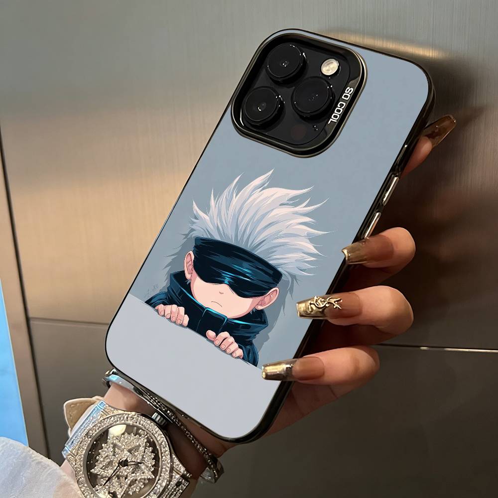 Favorite Anime Characters-S-Satoru G-Gojo For iPhone 17 16 15 14 13 12 11 Pro Max XS 17 Air Silicone Colored Silver Bumper Cover