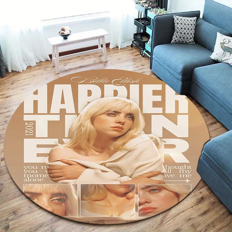 Billie Eilish Round Area Rug,Carpet Rug for Living Room Bedroom Sofa Playroom Decor,Non-slip Floor Mat