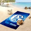 Telo Mare Personalizzato Stampato Schalke 04 FC Logo Calcio Supporto Nome Personalizzato Testo Asciugamano Assorbente Per Sport Viaggio Regalo Speciale