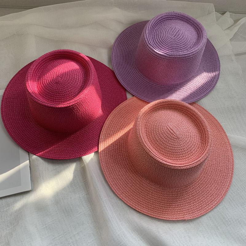 Spring and Summer New Light Board Straw Hat Men's Outdoor Leisure Versatile Sun Hat Children Travel Vacation Beach Hat
