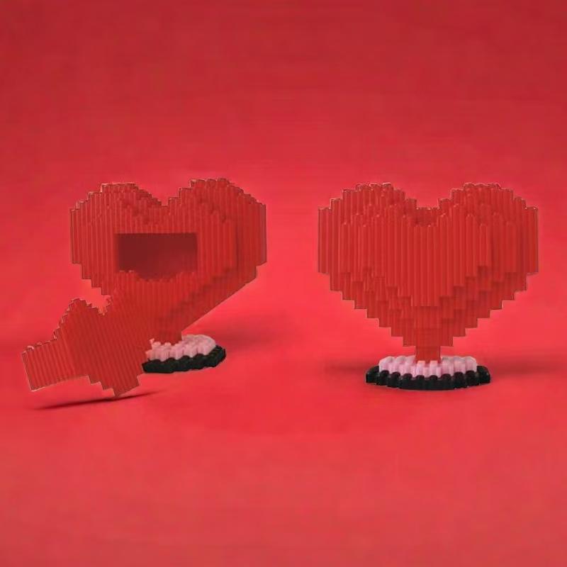 Non-Toxic 7565 Building Block Rose Bear A Romantic Bear With A Hand-Held Rose Suitable For Gift Giving A Perfect Choice For Companion