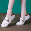 Popular one-pedal women's single shoes spring 2025 new little white shoes women's popular soft-soled flat-soled casual loafers
