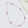 GEMCHIC Women's Irregular Pink Natural Stone Beaded Necklace Geometric Style Fashion Collarbone Chain