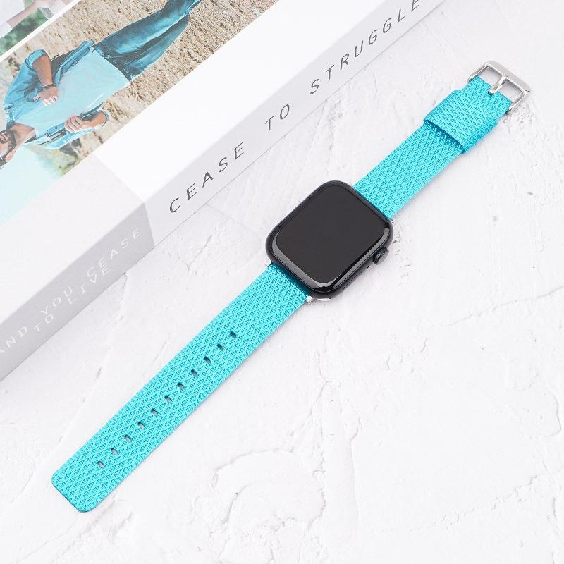 Watch Band For Apple Watch Series 10 42mm/9 8 7 41mm/6 5 4 SE (2023) SE (2022) SE 40mm/3 2 1 38mm Grids Texture Nylon Strap