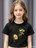 Sunflower Girls Roundneck Tshirt Trendy White Top for Polyester Fabric Summer Fashion Girls Clothes