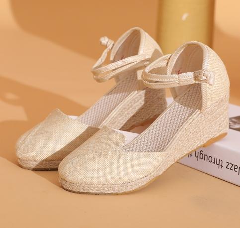 Heeled Sandals Women Wedges Espadrilles Summer Shoes Ladies Comfort Casual Closed Toe Sandal Pumps Heels Party Shoes Footwear