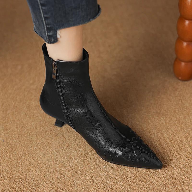 Fashion 2024 New Autumn Women Boot Short Boots Fashion Pointed Toe Ankle Boots Thin Heels High Heels Winter Modern Ladies Shoes