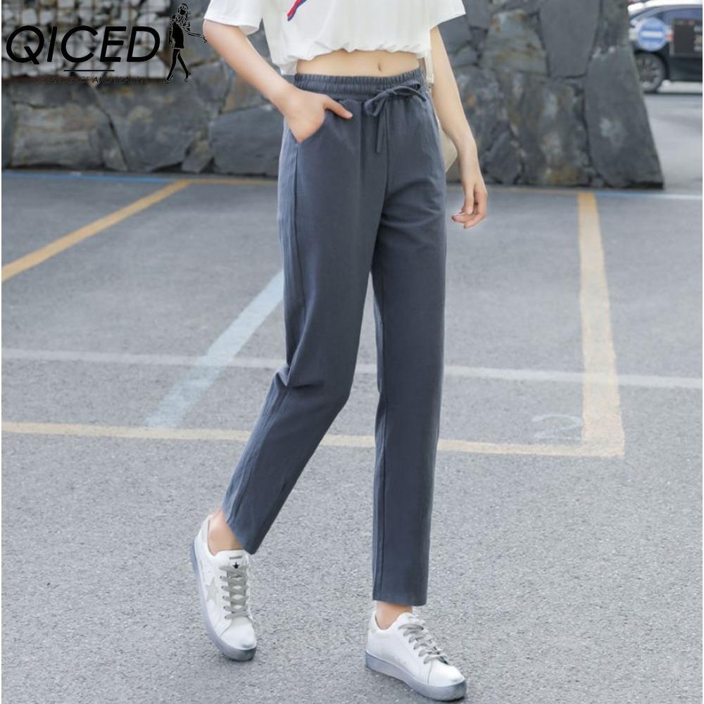 QICED Pantaloni și capri cu imprimeu ocazional la modă pentru femei