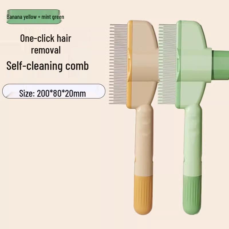 2025 Self-Cleaning Pet Comb: New Shedding & Detangling Rake with Dense Needles for Long Hair