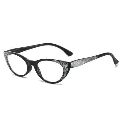 Óculos de leitura anti-luz azul com strass brilhantes, óculos de proteção para os olhos, óculos elegantes e confortáveis para homens e mulheres +100~+400