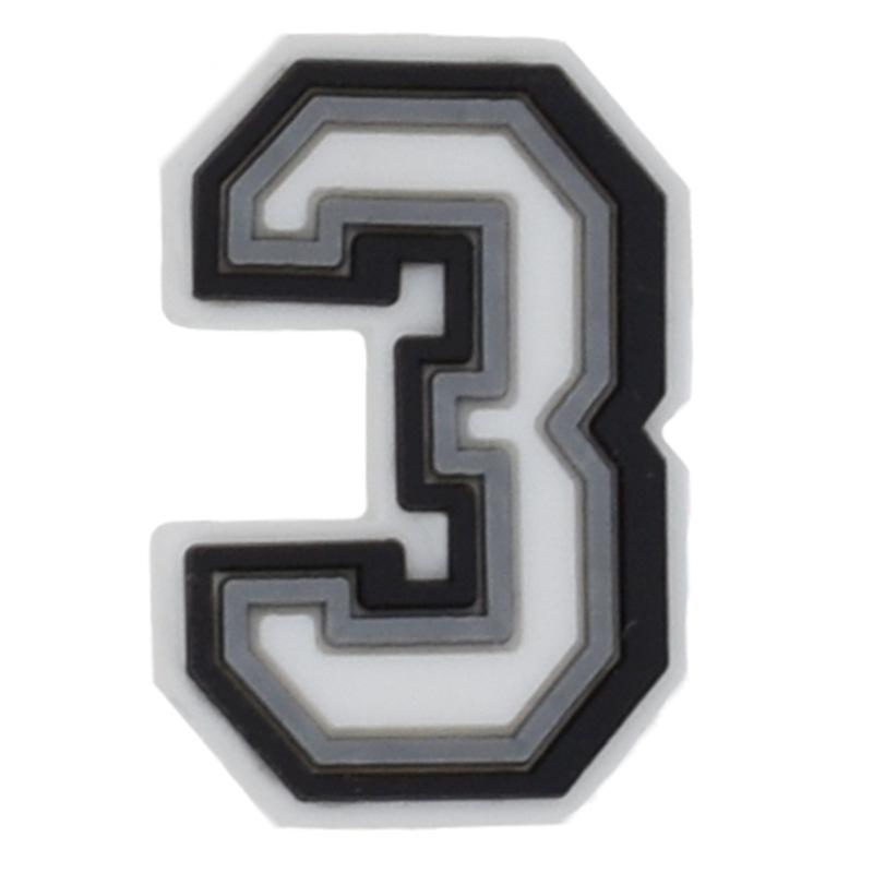 Black & White Letter Series PVC Clog Shoe Charms - Soft Rubber Shoe Flowers & Accessories