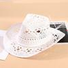 Straw Hat for Women Men Summer Handmade Classic Vintage Hollow Out  Western Curled Wide Brim Sun Hat Fishing Hat Climbing Cap