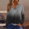 Women's T Shirt Tee Button Long Sleeve Daily Weekend Fashion Basic V- Neck Regular Top