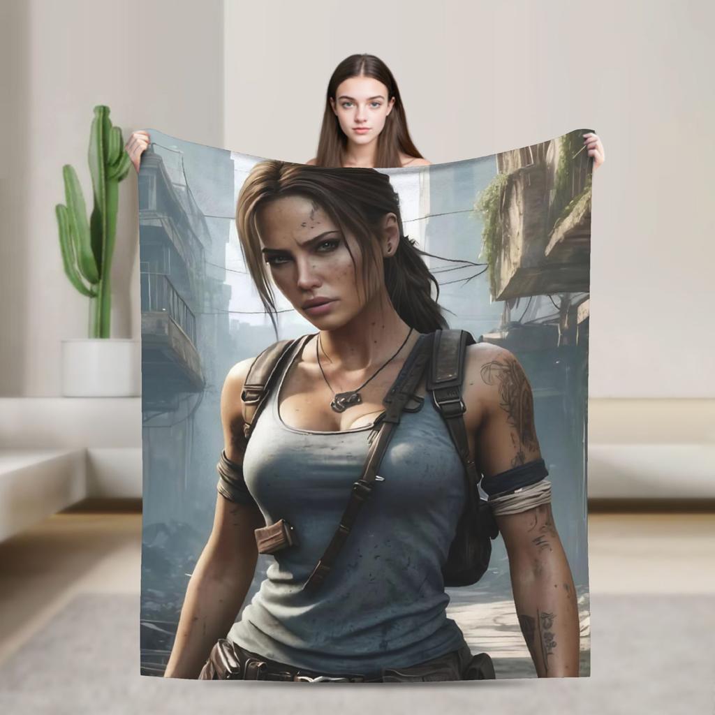 T-Tomb Raiders Plush Blanket Kids Flannel Throw Blanket For Home Decor Soft Custom Quality Bedspread Gift