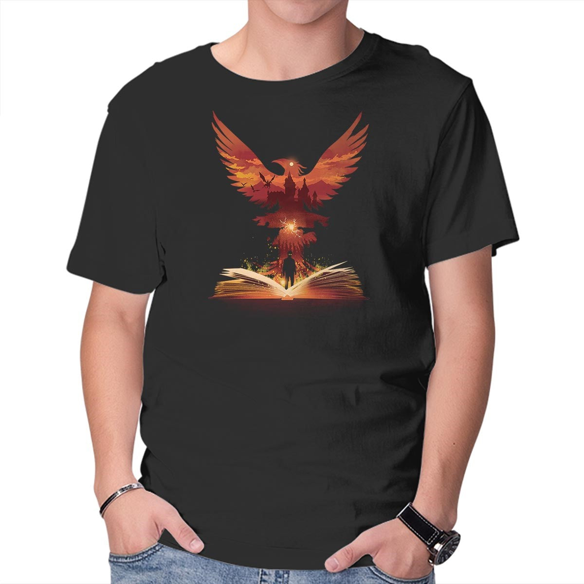 Unisex Crew Neck T-Shirt The 5th Book of Magic Graphic Short Sleeve Casual Tee XL