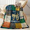 70th Birthday Celebration Blanket Comfortable Suitable for Couch Office Chair Office Four Seasons Universal Playful Design