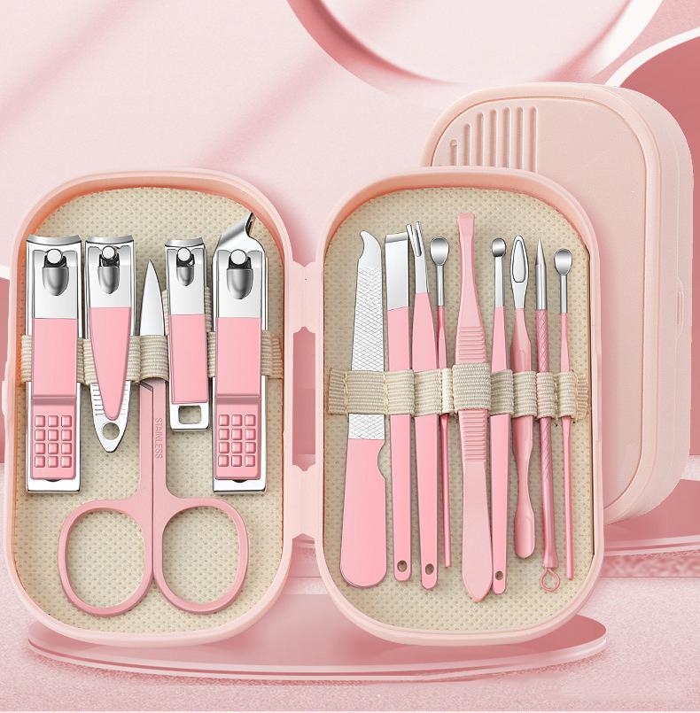 Portable Stainless Steel Nail Art Tool Set 8-Piece Nail Scissors Clipper Set