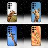 Giraffen Niedliches Tier Handyhülle Für Samsung S25,S24 Ultra,S20,S30 plus,S22 plus,S23,S30 Ultra 5G Silikon Schwarze Hülle