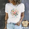 Floral Wreath Graphic Print Crew Neck Short Sleeve Casual T-Shirt Gift For Mom