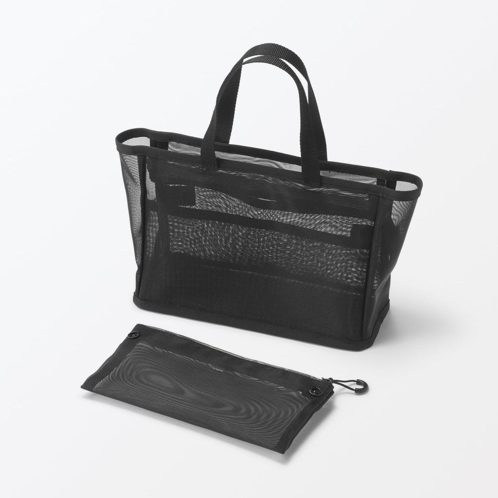 MUJI Nylon Mesh Spa 29 x 9 x 84920844 Pouch, approx. 15.5 cm,