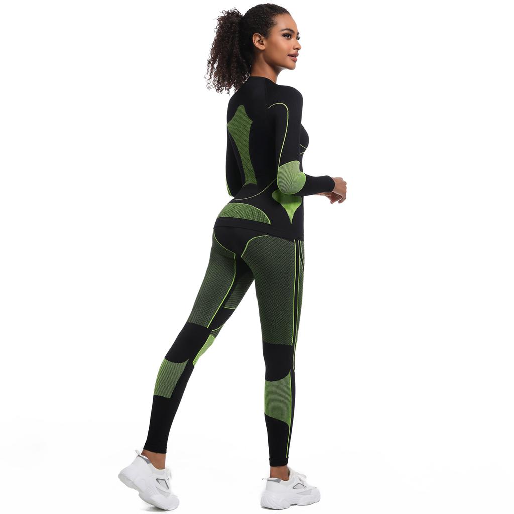 Seamless Yoga Sets Nessaj Women Long Sleeve Gym Fitness Suits Nylon Knitted High Waist Running Sportswear