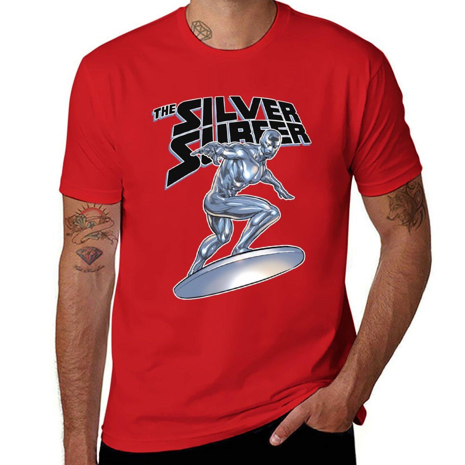 Silver Surfer T-Shirt, Sommeroberteil, Vintage-Kleidung, Bluse, Designer-T-Shirt für Herren L