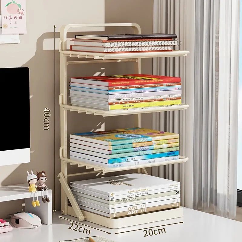 

Small Size Desktop Bookshelf, Stable Dual Purpose Book Storage Rack, Simple Tabletop Organizer for Student Study Desk
