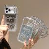 KEYSION Cute 3D Cat Ear Transparent Phone Case for iPhone 17 Pro Max 17 Air 16 Plus 16 Glitter Jewelled Bowknot Shockproof Back Cover
