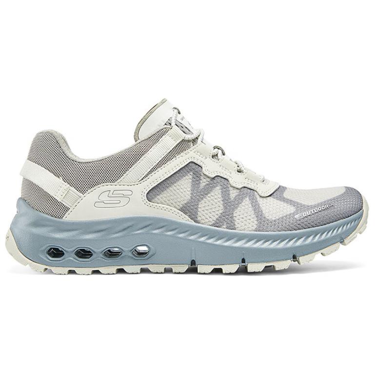 Skechers Passo Fluido Confortevoli Versatili Durevoli Traspiranti Scarpe Funzionali Basse da Esterno Scarpe da Donna Grigio Chiaro 180152-OWGR