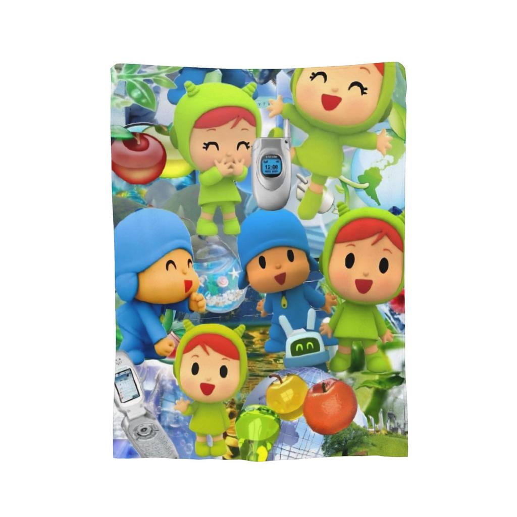 Pocoyoed Comedy Cartoon Blanket Wool Funny Warm Throw Blankets For Home Restaurant Spring/Autumn,