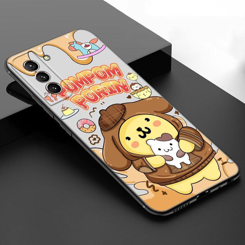 

Милый черный силиконовый чехол Sanrio Pompompurin для телефона Samsung Galaxy S23 S21 S20 FE S24 S22 Ultra S10E S10 S9 S8 Plus Samsung S21