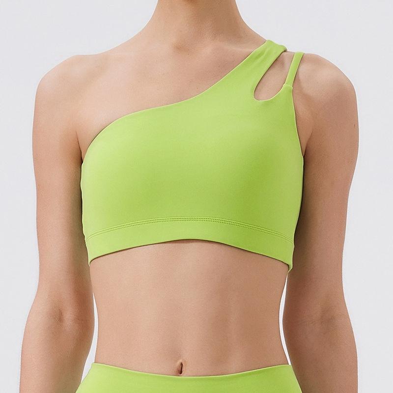 Gränsöverskridande Enaxlad Sport-BH för Yoga med Oregelbundna Band - Stötsäker, Vacker Ryggdesign för Fitness & Löpning