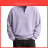Felpa con cappuccio da uomo minimalista a collo alto con maniche lunghe in tessuto poliestere per abbigliamento casual