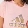 Adidas Alphabet Logo Print Sports Round Neck Short Sleeve T-Shirt Women Tops Pink FJ5013
