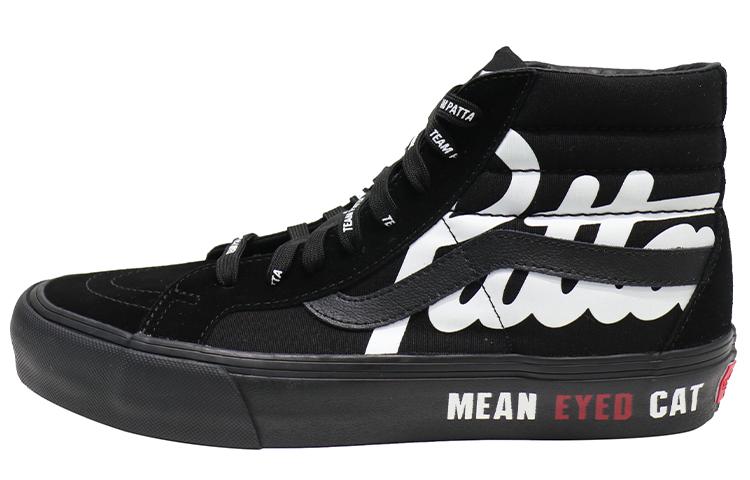 Sk8 Patta x Sk8 Vault Vans-Hi Reissue Vlt Lx  Mean Eyed Cat - Black  VN0A4BVH5X0 35