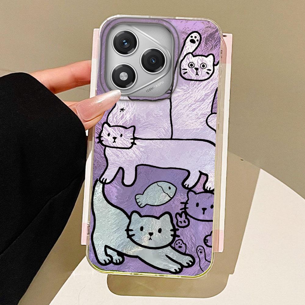Multi Colored Line Cat Phone Cases Phone Case for Honor 400 200 Pro Magic 7 5 Lite X9a X9c X8b X8a X8c Shell Silicone Back Cover