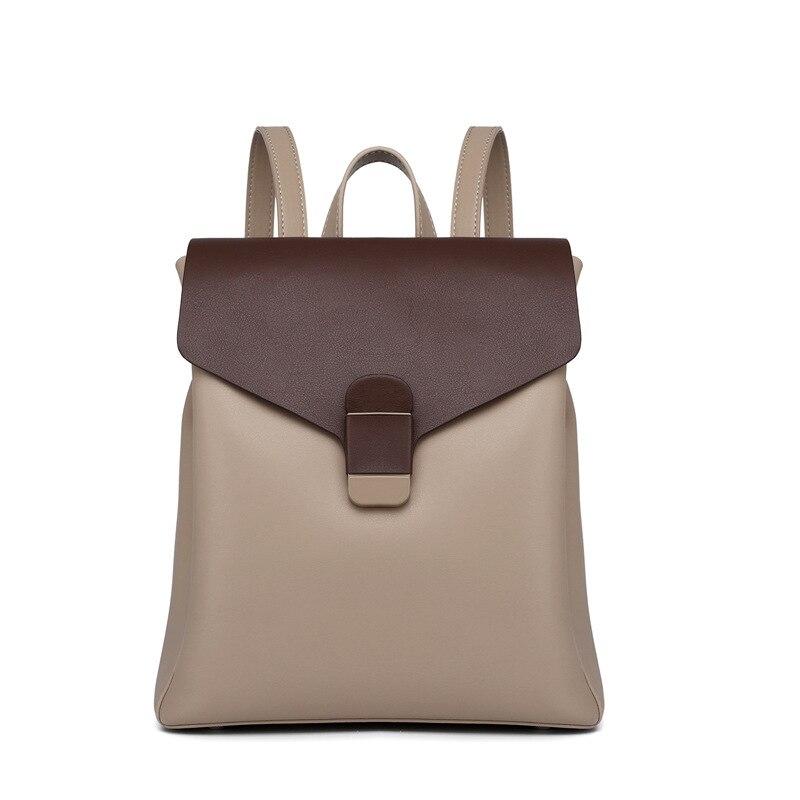 

Johnature модный легкий рюкзак из мягкой воловьей кожи женская сумка однотонные универсальные дорожные рюкзаки большой вместимости хаки
