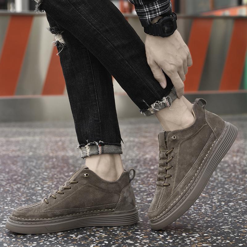 Men's Shoes Men Outdoor Leather Casual Shoes 2025 New Genuine Leather Mens Sneakers High Quality Lace-Up Business Shoes