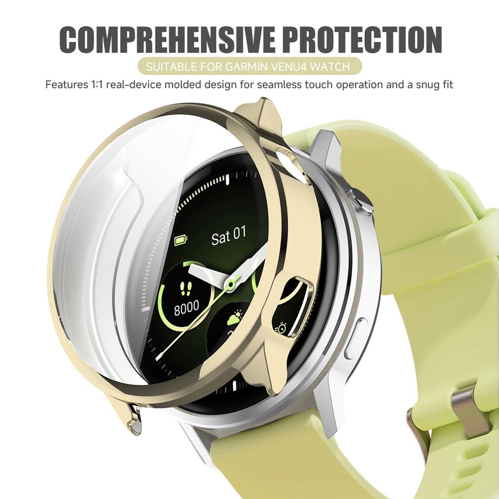 TPU+Tempered Glass Case For Garmin Venu 4 45mm/41mm Smart Watch Cover Protective Bumper For Venu4 Screen Protector Shell