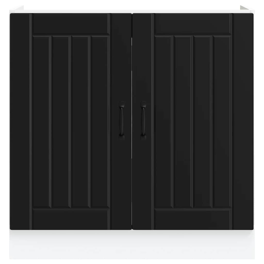 Lucca Black Sink Base Cabinet